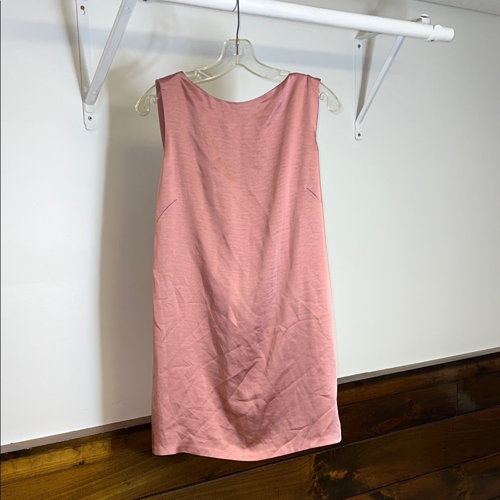 Kenneth Cole Blush Pink Satin‎ Open Drape Back Dress- 4